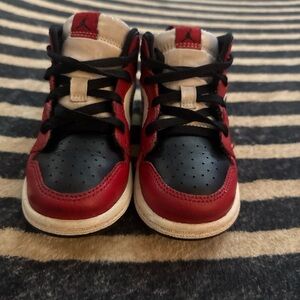 Jordan Kids Black and Red Sneakers